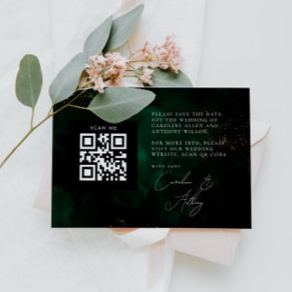 Reserve A Data Foto do Código Qr Dourado da Magia Verde