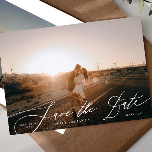 Reserve A Data Foto do código QR preto e branco moderno Salvar a 