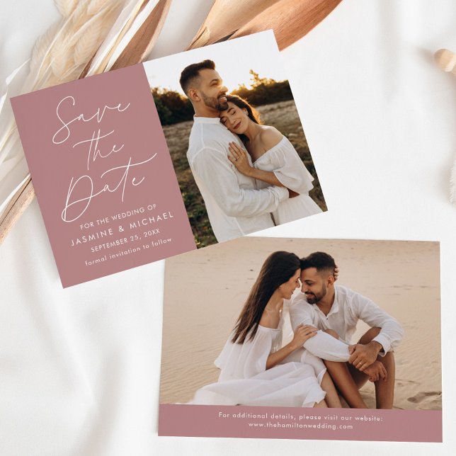 Reserve A Data Foto do Modern Script Dusty Rosa 2 (Criador carregado)