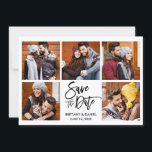 Reserve A Data Foto do Script de Pincel Moderno 5<br><div class="desc">Casal Fotográfico com Script de Pincel Moderno 5 Salve o Cartão de Anúncio do Noivado de Data</div>