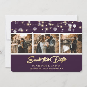 Reserve A Data Foto Dourada De Casamento Elegante Salva A Data