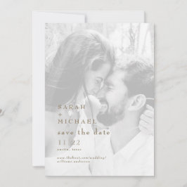 Reserve A Data Foto Dourada e Branca Moderna - Salvar a Data