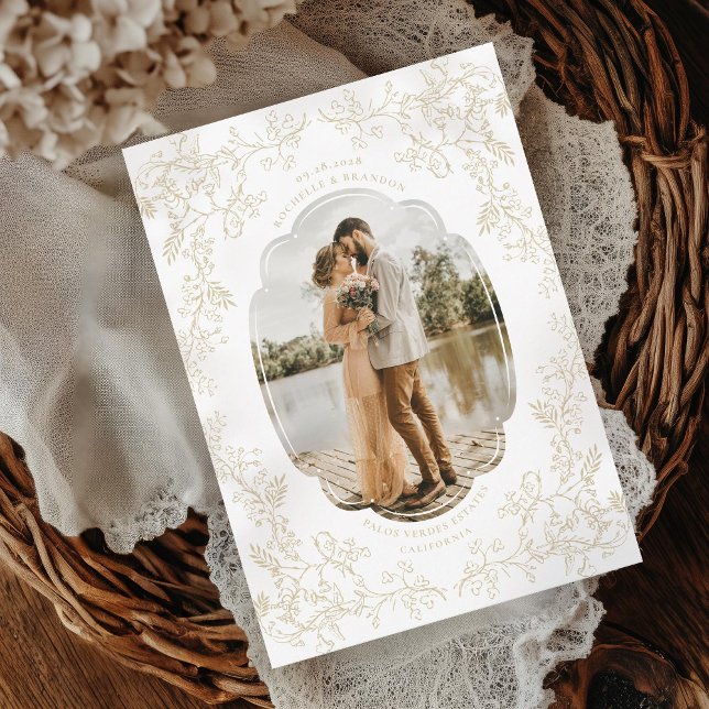 Reserve A Data Foto Dourada Romântica Chinoiserie Antica Francesa (Criador carregado)