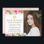Reserve A Data Foto Dourada Rosa De Bat Floral Mitzvah Para Salva<br><div class="desc">Foto Dourada Rosa De Bat Floral Mitzvah Para Salvar A Data</div>