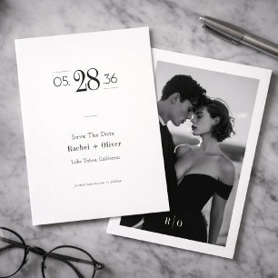 Reserve A Data Foto Editorial Moderna em Preto e Branco Salve a D