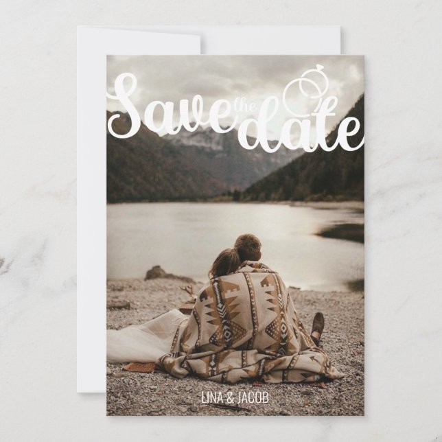 Reserve A Data Foto Elegante - Dividir Layout com Script Moderno (Frente)