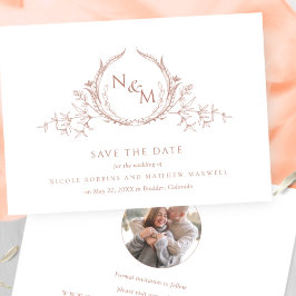 Reserve A Data Foto: Elegante Peach Monograma Wedding