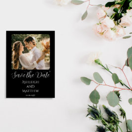 Reserve A Data Foto Elegante Preto e Branco para Save The Date