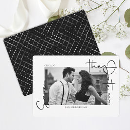 Reserve A Data Foto em preto branco e simples Salvar a data