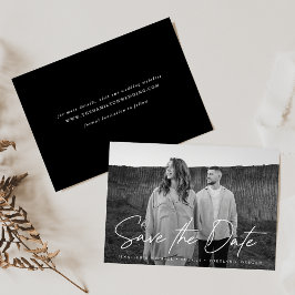 Reserve A Data Foto em Preto e Branco com Letra Informal