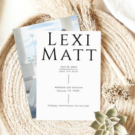 Reserve A Data Foto em preto e branco moderno Salvar a Data