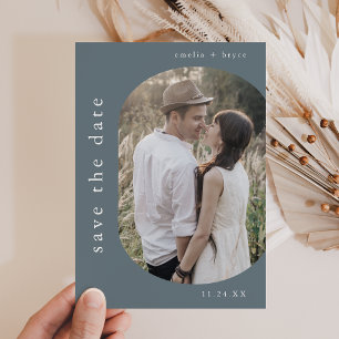 Reserve A Data Foto EMELIA Winter Minimalist Dusty Blue Weding