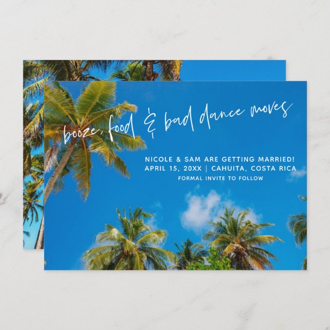 Reserve A Data Foto engraçada de casamento na praia para salvar a (Frente/Verso)