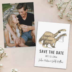 Reserve A Data Foto engraçada do casamento de dinossauros