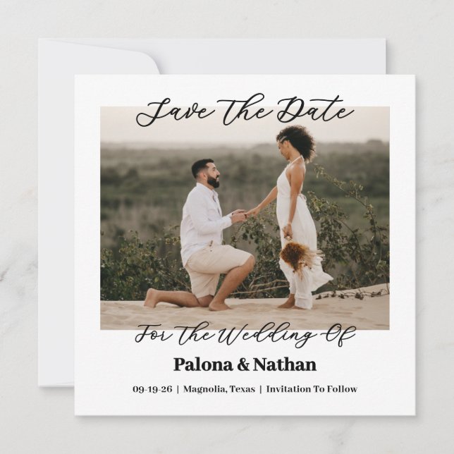 Reserve A Data Foto: Flat Save The Date Card (Frente)