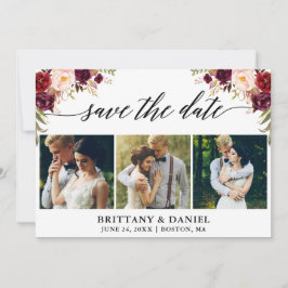Reserve A Data Foto Floral 3 da Moderna Caligrafia Burgundy