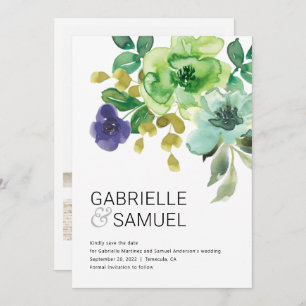 Reserve A Data Foto Floral Clorosa de Aquarela Moderna