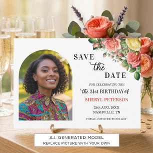 Reserve A Data Foto Floral Elegante de Aniversário de 31 anos