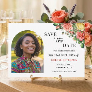 Reserve A Data Foto Floral Elegante de Aniversário de 33 anos 