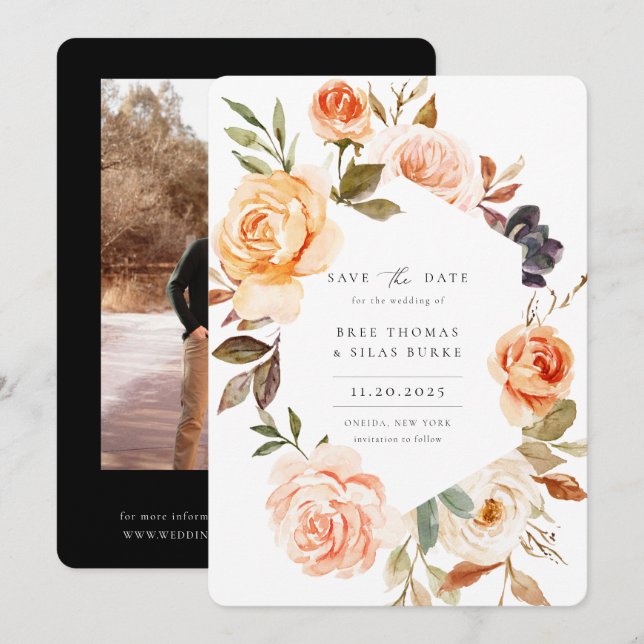 Reserve A Data Foto Floral Terthy Autumn (Frente/Verso)