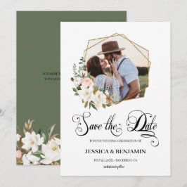 Reserve A Data Foto Magnólia Algodão Floral Folhas Dourado Geomét