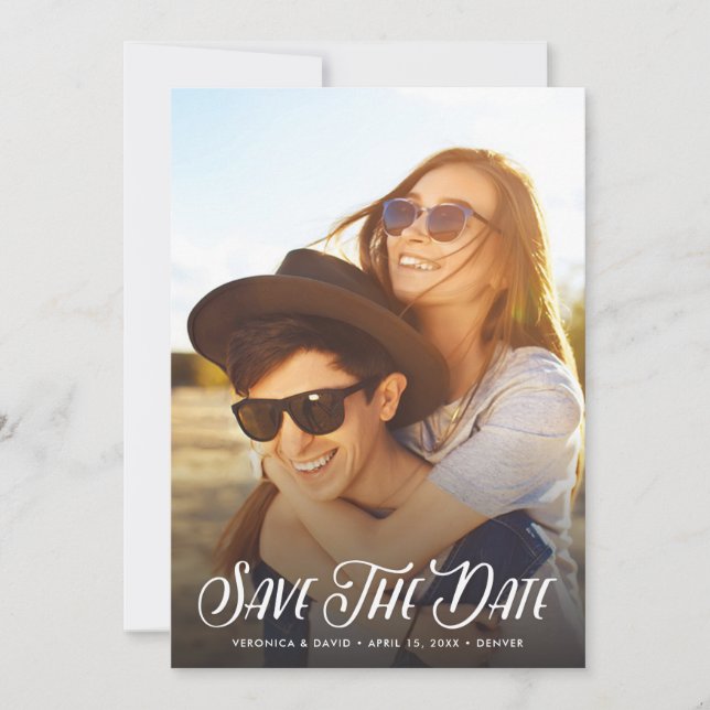 Reserve A Data Foto manuscrita de na moda para salvar a data (Frente)