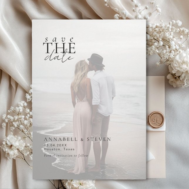 Reserve A Data Foto "MARQUE A DATA" (1 Photo "SAVE THE DATE" Save The Date Card (with white photo filter))