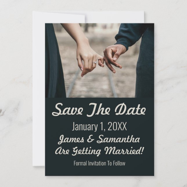 Reserve A Data Foto Minimalista de Mãos Dadas Save The Date (Frente)