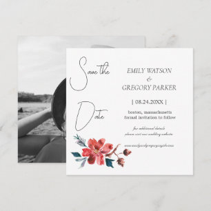 Reserve A Data Foto minimalista elegante de flor de aquarela