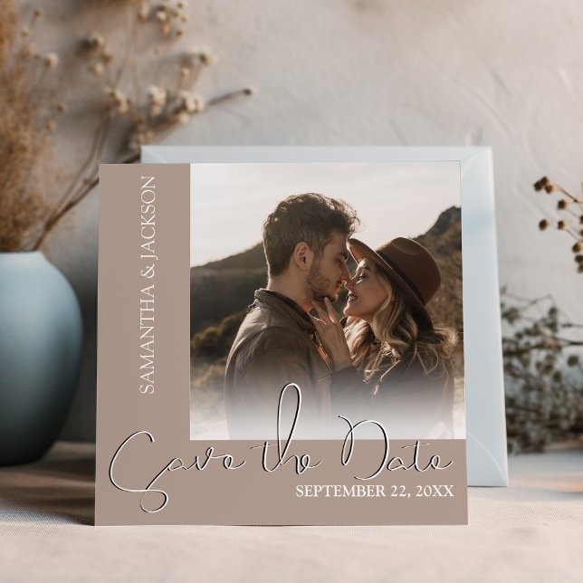 Reserve A Data Foto Minimalista Moderna |  (Criador carregado)