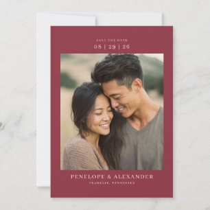 Reserve A Data Foto Minimalista Romântica Marrom