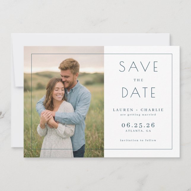 Reserve A Data Foto Minimalista Verde Alegre (Frente)