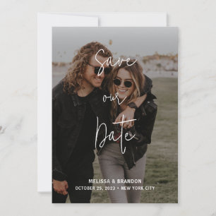 Reserve A Data Foto Moderna Casamento Dourado de Script Pink Chic