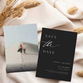 Reserve A Data Foto Moderna Chic Casamento Preto e Branco