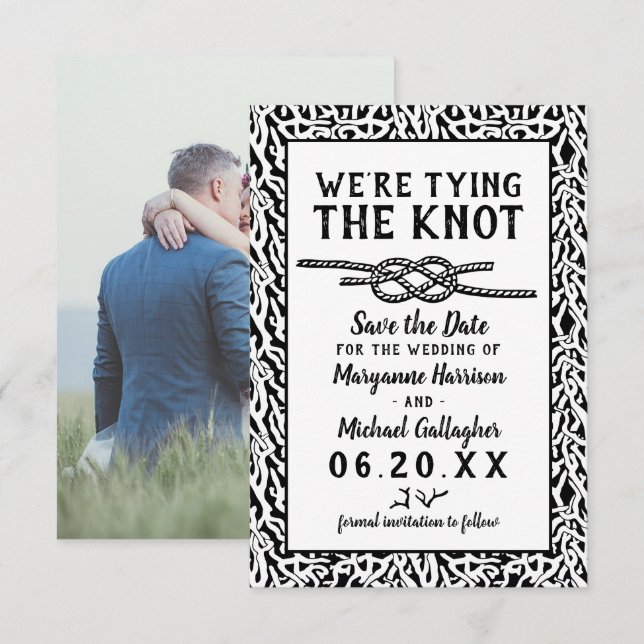 Reserve A Data Foto Moderna do Casando de Casamento de Praia (Frente/Verso)