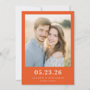 Reserve A Data Foto Moderna em Laranja Quente