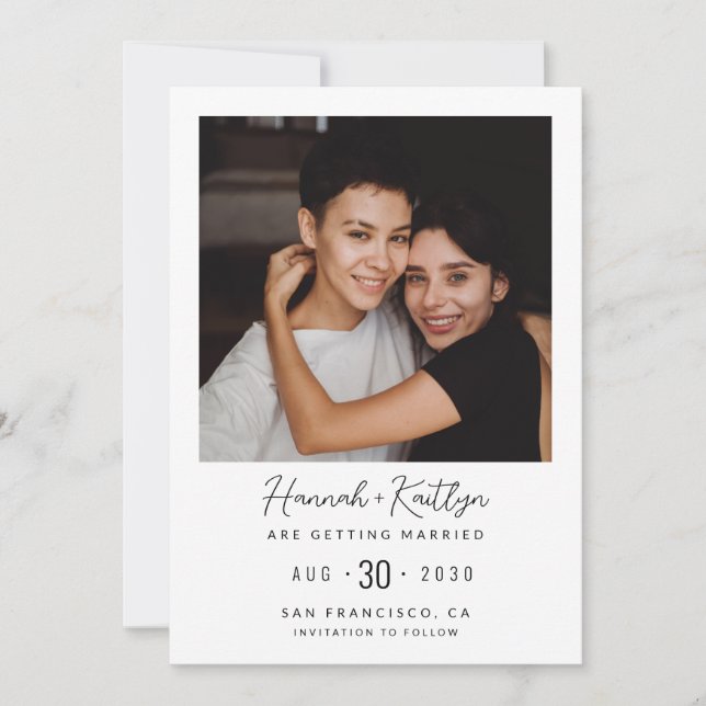 Reserve A Data Foto Moderna LGBTQ Salve a Data (Frente)