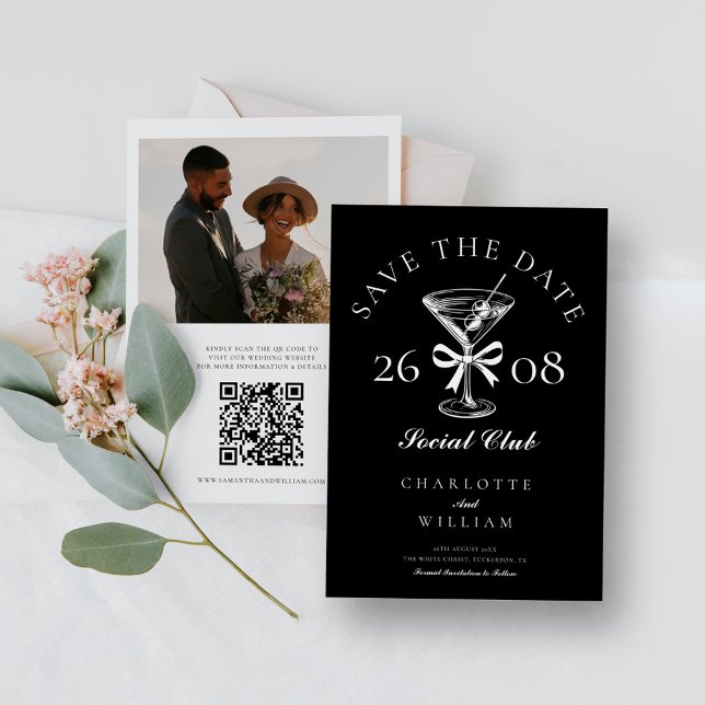 Reserve A Data Foto Moderna Martini Desenhada À Mão (Criador carregado)