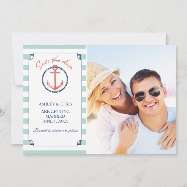 Reserve A Data Foto Náutica Salvar Data - Âncora (Frente)