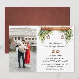 Reserve A Data Foto Personalizada Cachorro Rústico