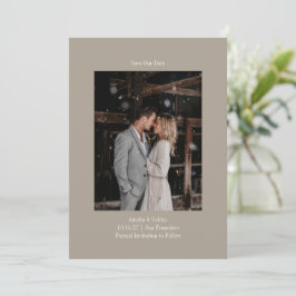 Reserve A Data Foto Personalizada De Casamento Elegante De Taupe 