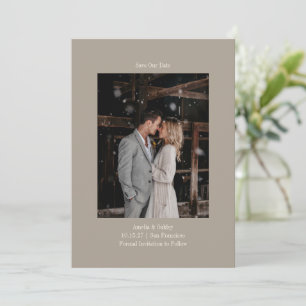 Reserve A Data Foto Personalizada De Casamento Elegante De Taupe 