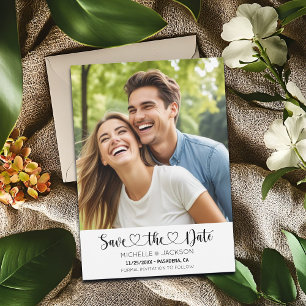 Reserve A Data Foto personalizada de script de coração Salvar o c