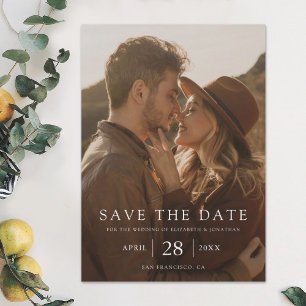 Reserve A Data Foto Personalizada Moderna Elegante Simples