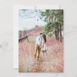 Reserve A Data Foto personalizada simples e elegante, com script