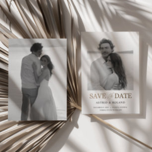 Reserve A Data Foto Preto e Branco com Texto Dourado Save the Dat
