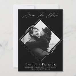 Reserve A Data Foto Preto e Branco Minimalista Moderna