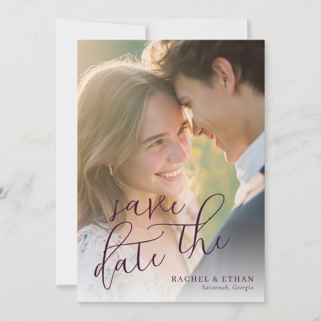 Reserve A Data Foto Quente Romântica (Frente)