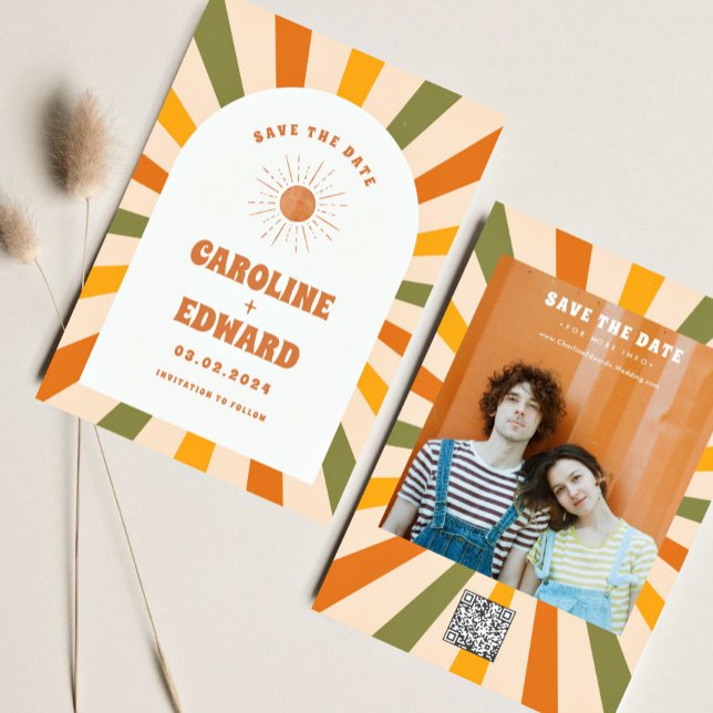 Reserve A Data Foto: Rainbow Wavy Groovy Salve a Data Qr Code (Criador carregado)