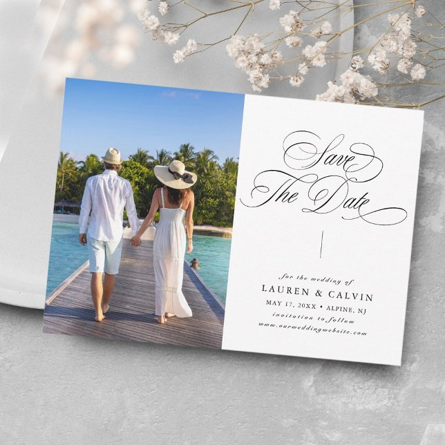 Reserve A Data Foto Romântica em Preto e Branco (Criador carregado)